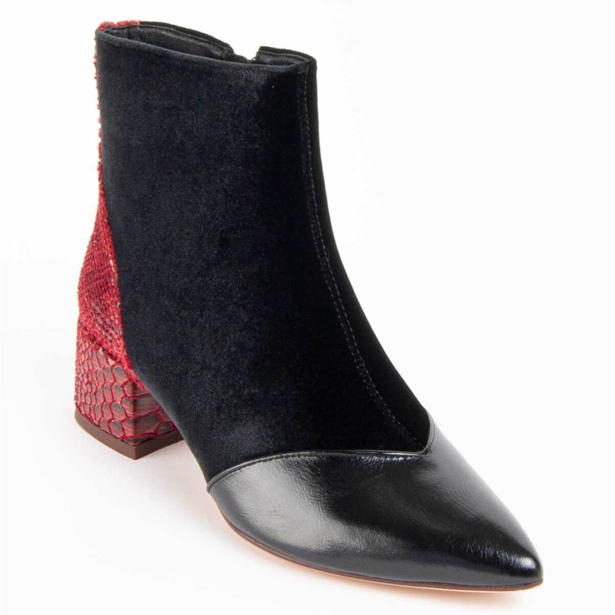 Botín De Tacón - Negro - Altura: 6 Cm