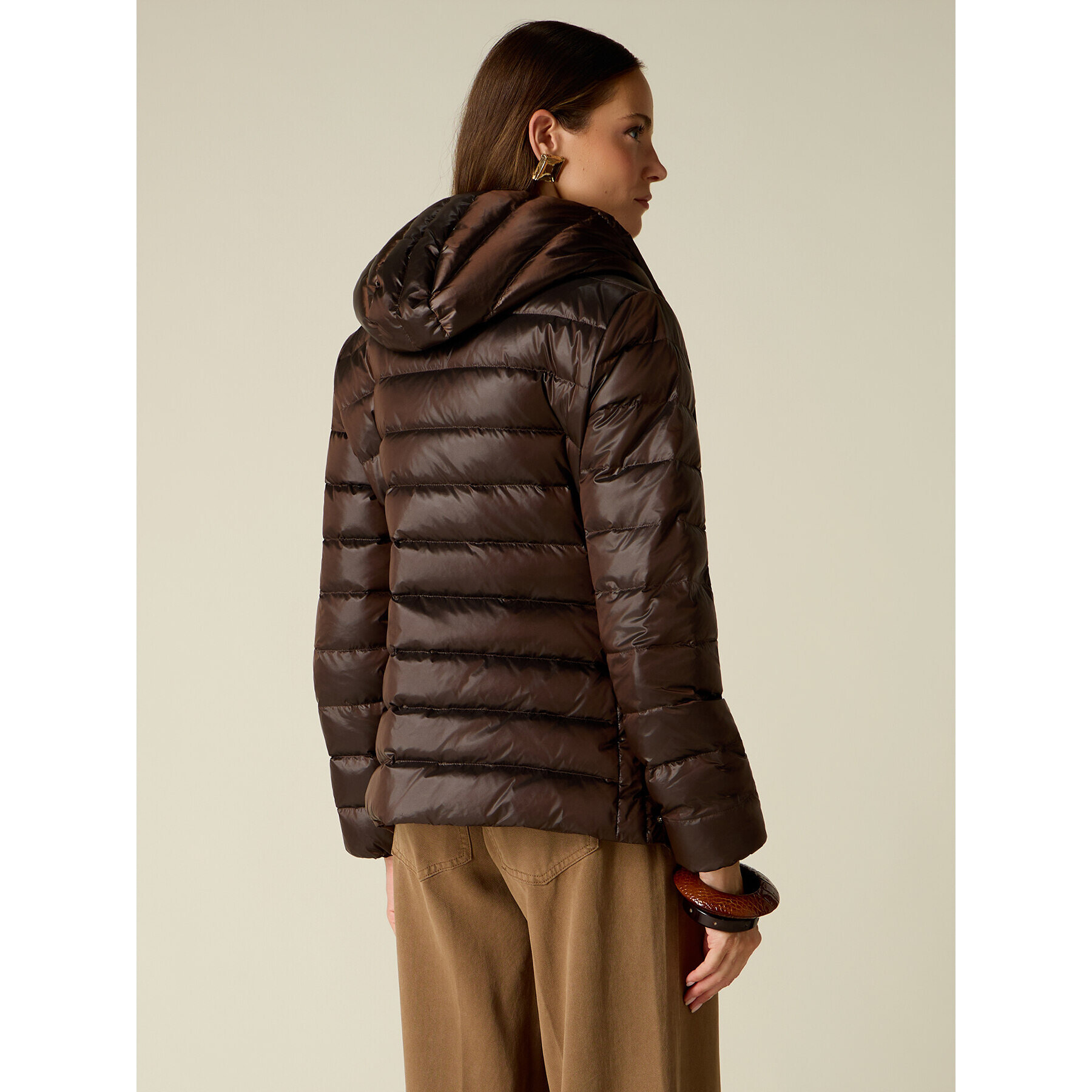 Oltre - Piumino lightweight con cappuccio - Marrone
