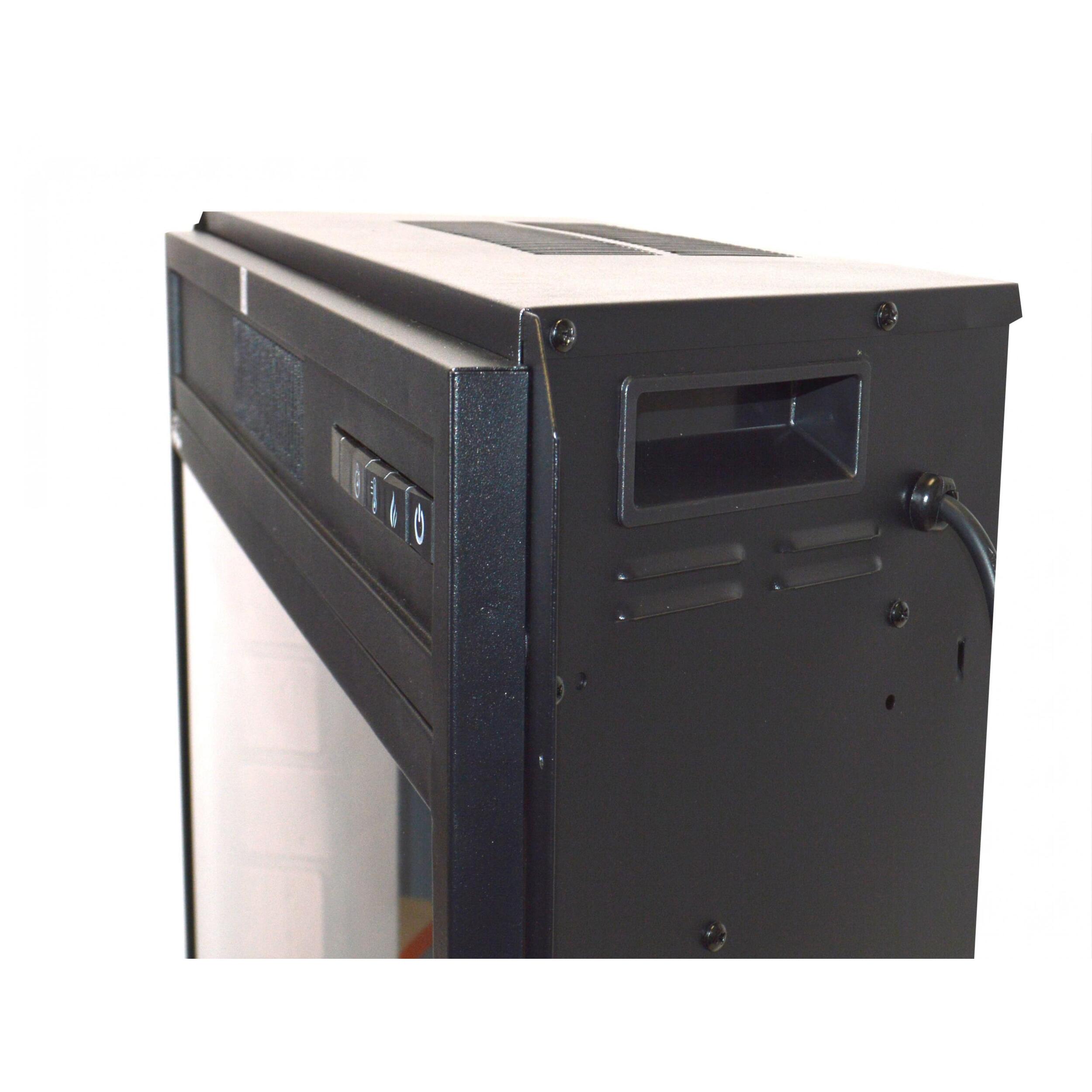 Chimenea eléctrica 2kW en cristal templado plano con mando a distancia y llama regulable CHE-630R PURLINE