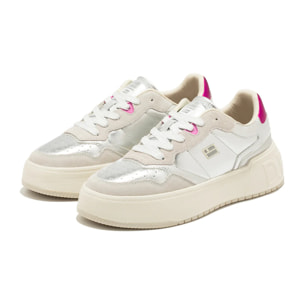 Zapatillas Deportivas Mujer Court Basic Snake Plata