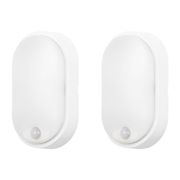 FORLIGHT MOO (2uds) Aplique de Pared Exterior LED IP54 Sensor Crepuscular de Movimiento Temperatura Regulable. Color Blanco