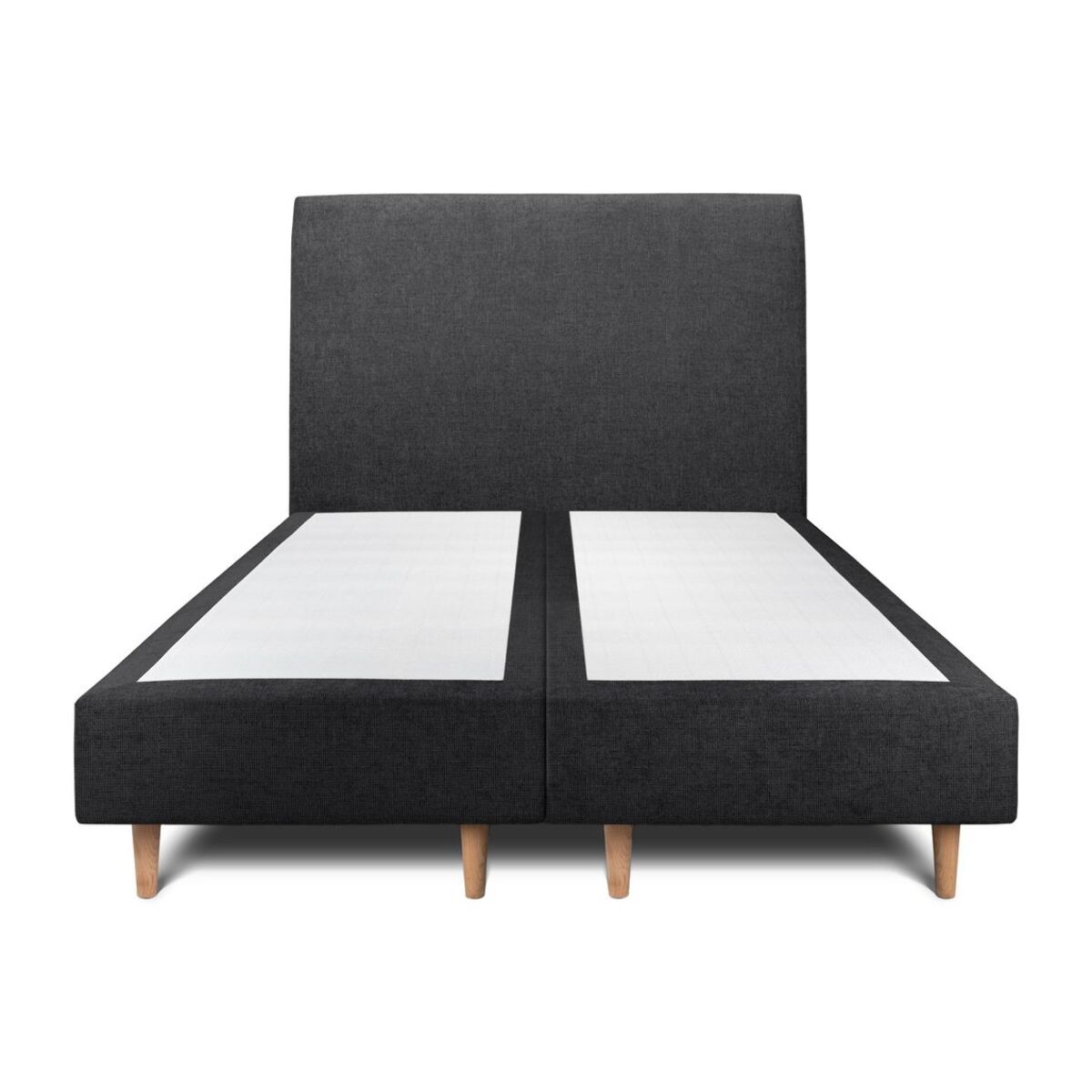 Lit avec tête de lit tapissée tissu et sommier tapissier Ep20