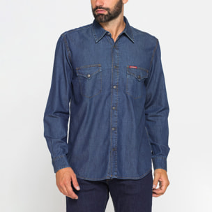 CAMICIA MODELLO WESTERN IN DENIM LEGGERO DA 7 oz.