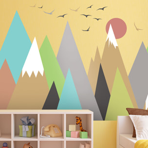 Stickers muraux enfants - Décoration chambre bébé - Autocollant Sticker mural géant enfant montagnes scandinaves AGNIESZKA