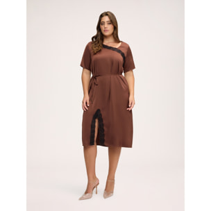Fiorella Rubino - Vestito con pizzo - Marrone