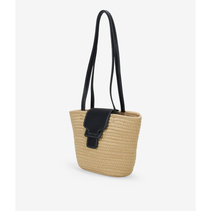 Bolso de hombro tostado con solapa