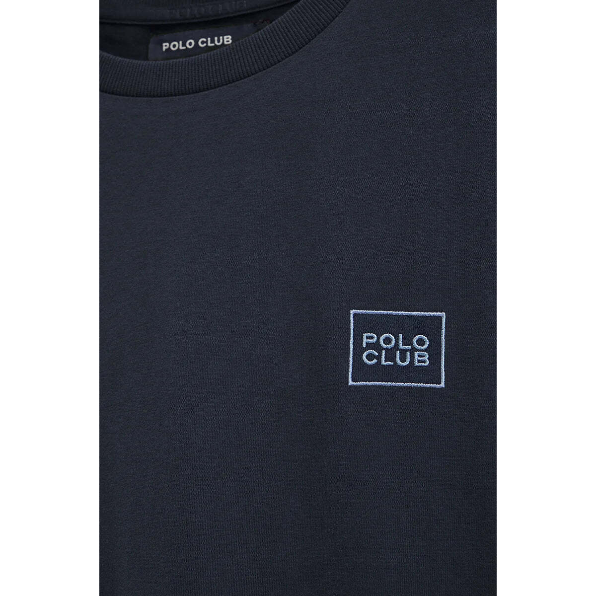 Camiseta azul marino de corte recto con parche Polo Club