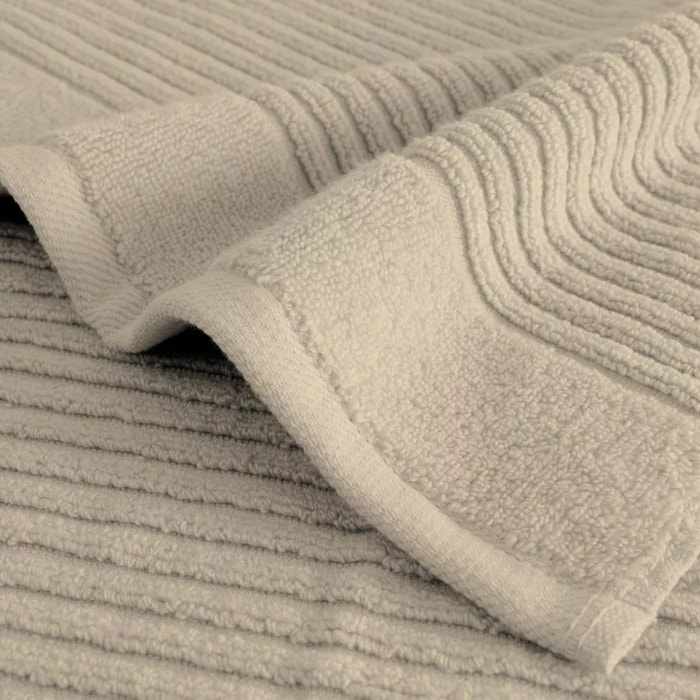 Serviette eponge pur coton 575 g/m² uni beige Vitae stone