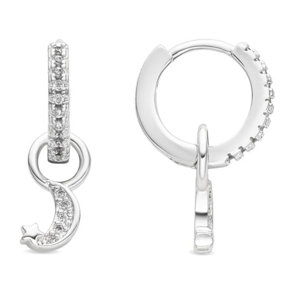 Pendientes acabado plata y Circonita Brillante