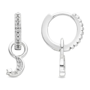 Pendientes acabado plata y Circonita Brillante