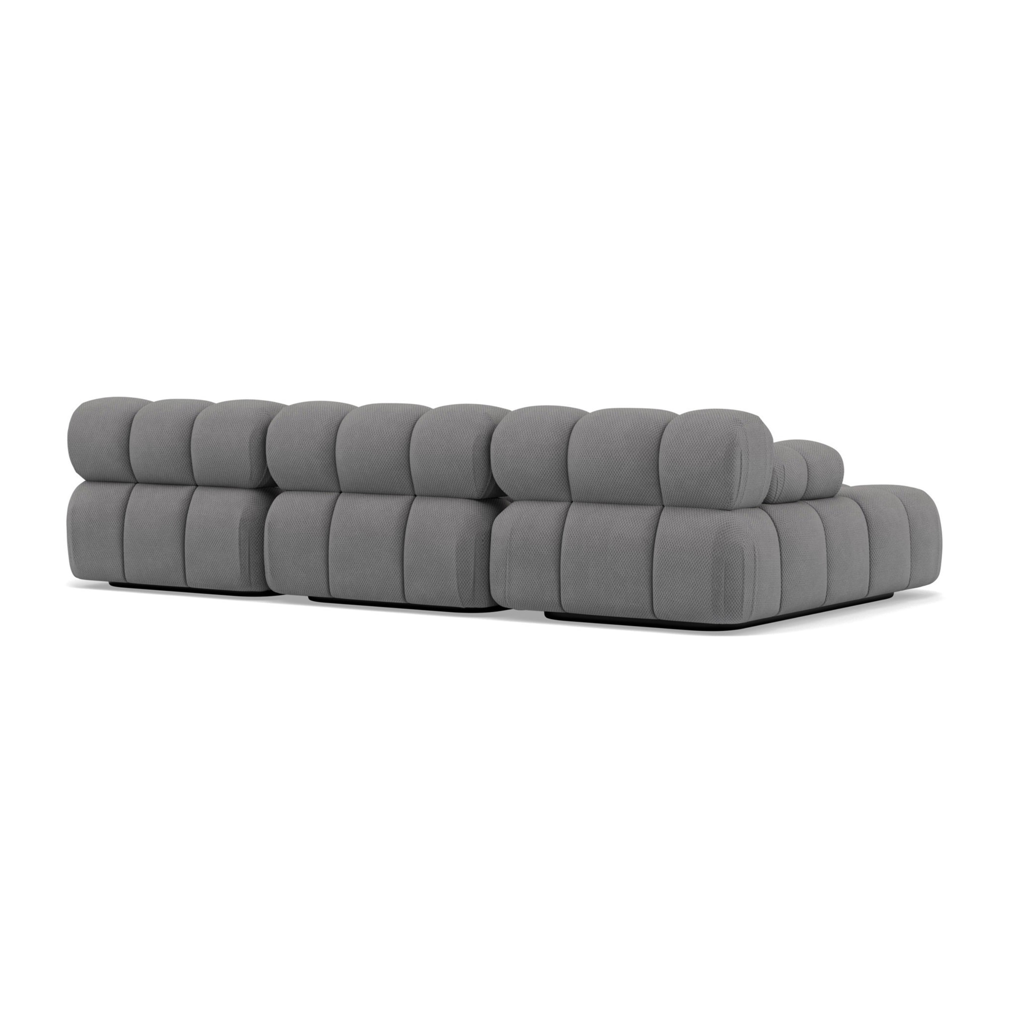 Ruby - canapé modulable d'angle gauche 4 places en velours texturé - Gris