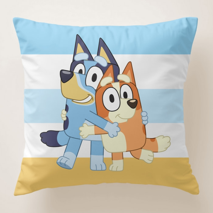 Funda cojin BLUEY con relleno 45x45 .
