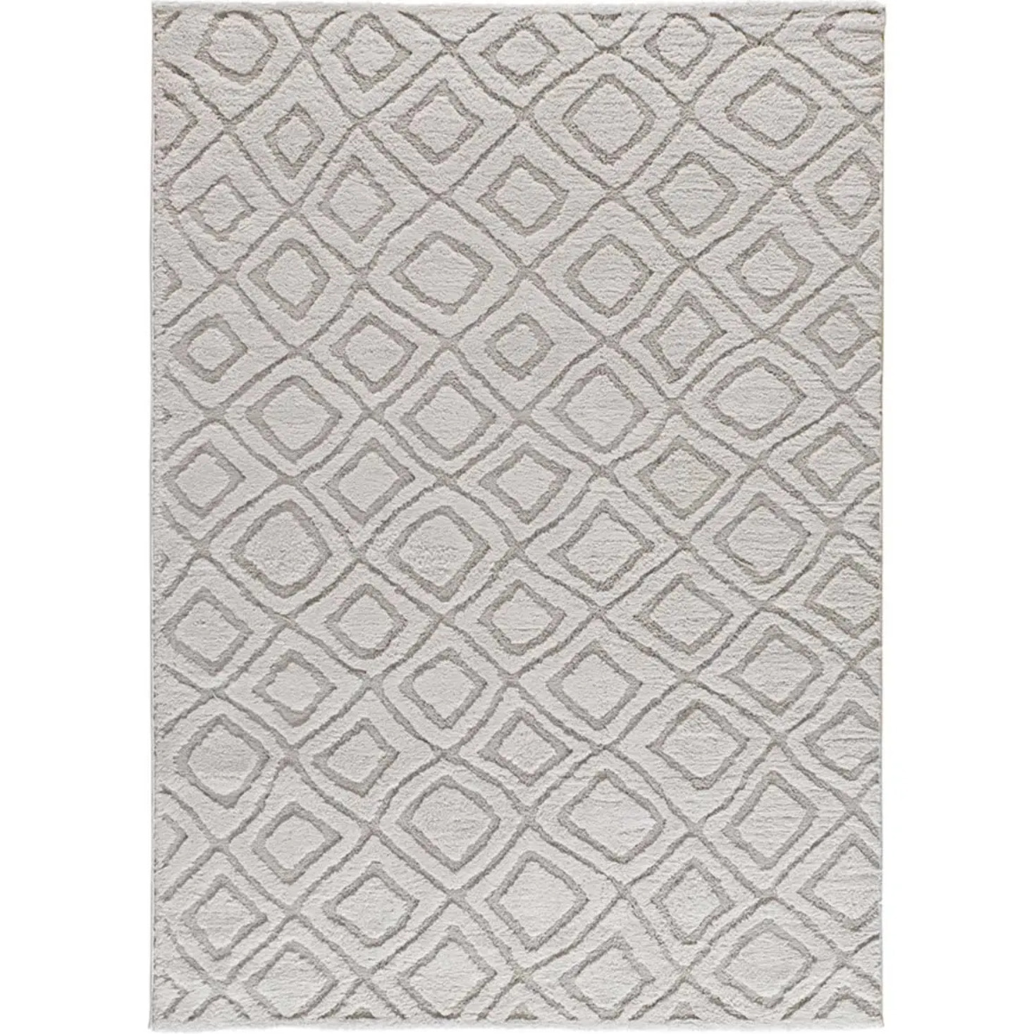 JUNO Alfombra geométrica con relieve gris, varias medidas disponibles.
