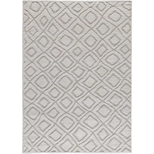 JUNO Alfombra geométrica con relieve gris, varias medidas disponibles.