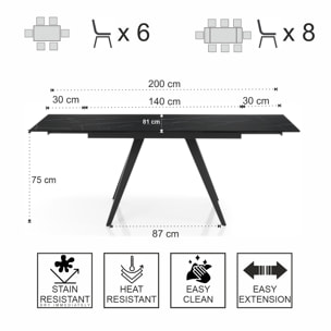 Tomasucci Table extensible EKA MARBRE NOIR