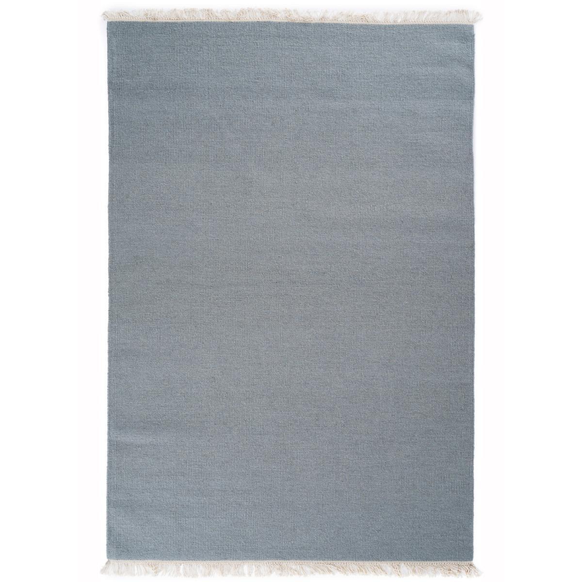 Tapis Kilim tissé à la main en laine uni argent