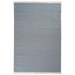 Tapis Kilim tissé à la main en laine uni argent