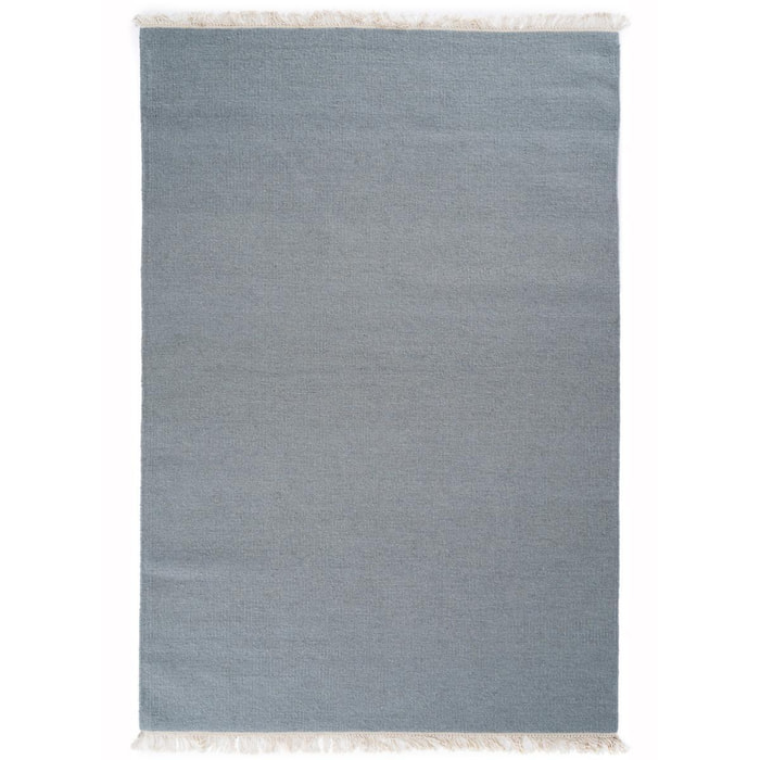 Tapis Kilim tissé à la main en laine uni argent