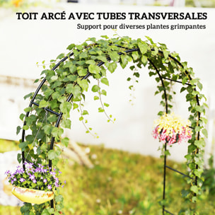 Arche de jardin métal - 145x39x237cm - noir