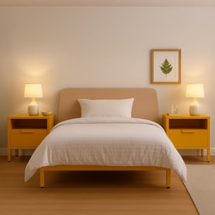 Comodino in metallo con cassetto 45x30x50cm senape - Pop