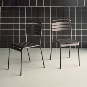 Chaise de jardin acier (lot de 2) AMÉLIA