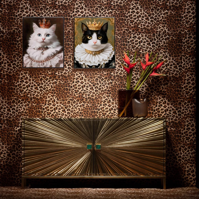 Tableau princesse chat noir 40x50cm Kare Design