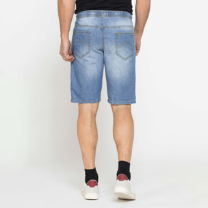 BERMUDA IN DENIM LEGGERO CON ELASTICO IN VITA