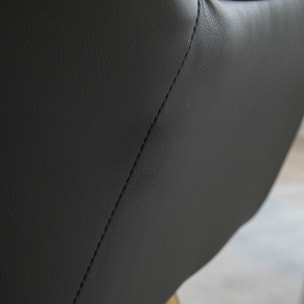 Butaca de Salón Sillón de Salón Tapizado en Cuero Sintético y Terciopelo con Reposabrazos Patas Doradas y Marco de Acero Butaca para Dormitorio Sala de Estar Carga 120 kg Gris