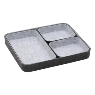 4 organiseurs bas Feltia rectangulaires 27x32cm gris