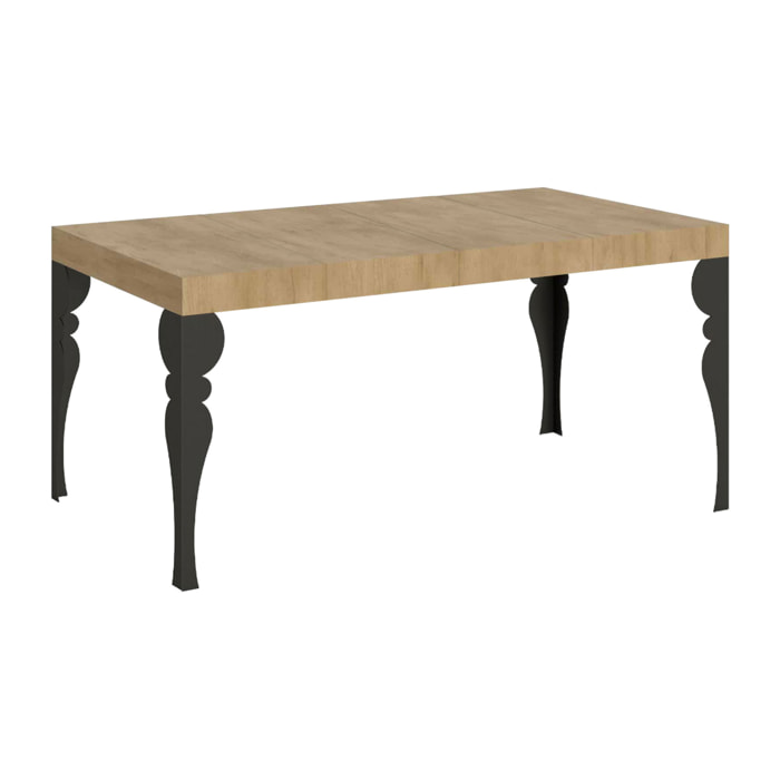 Mesa extensible 90x140/244 cm Paxon Premium Roble Natural estructura Antracita