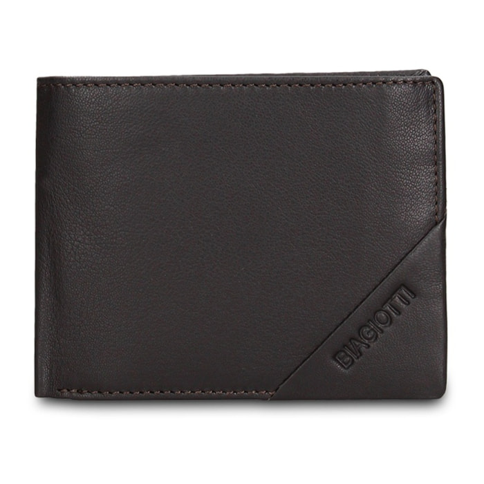Portafoglio uomo in vera pelle - Modello Aosta - Casual - 12.0 x 10.0 x 2.5 cm