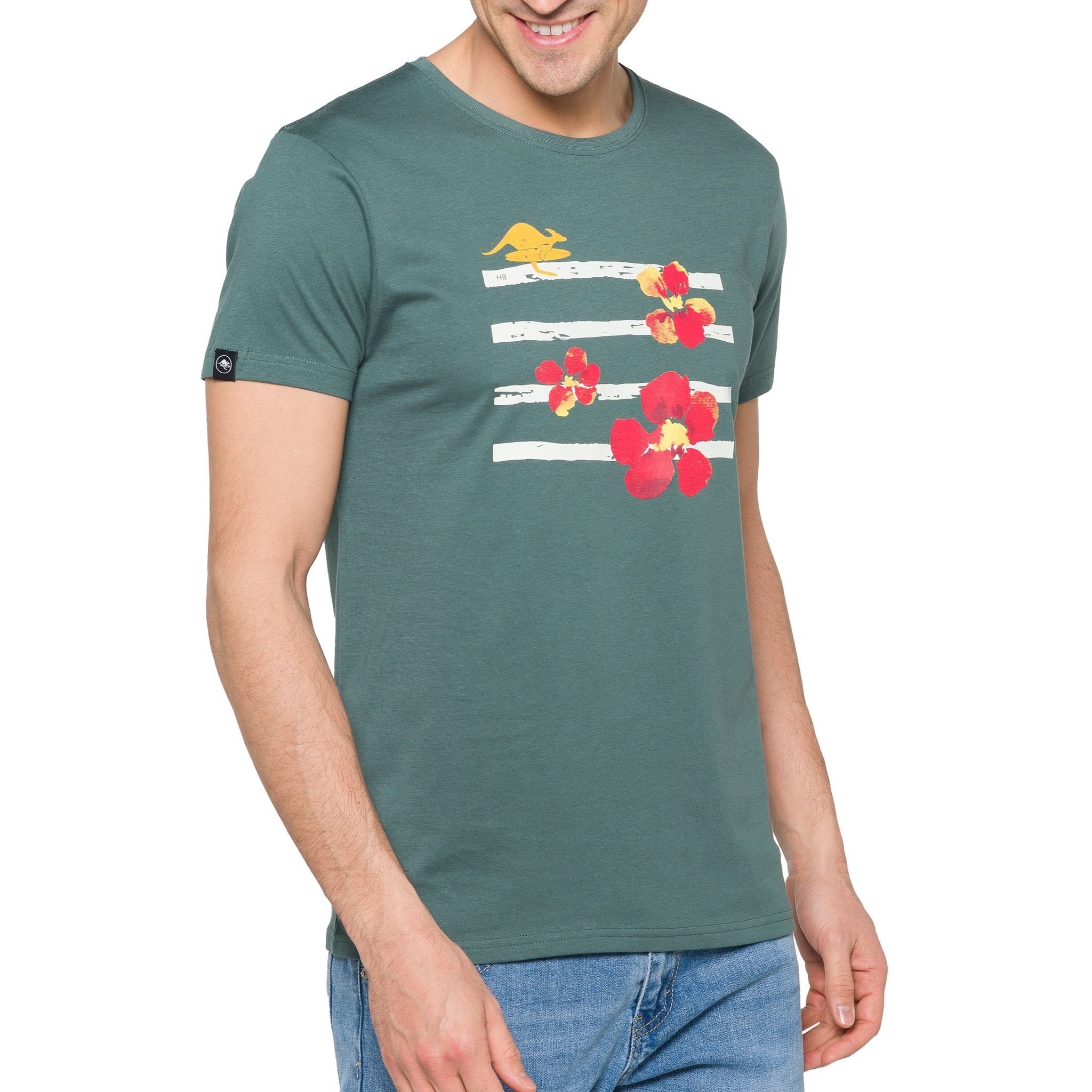 T-shirt in cotone 150 gr Marvel Hot Buttered Verde Militare.