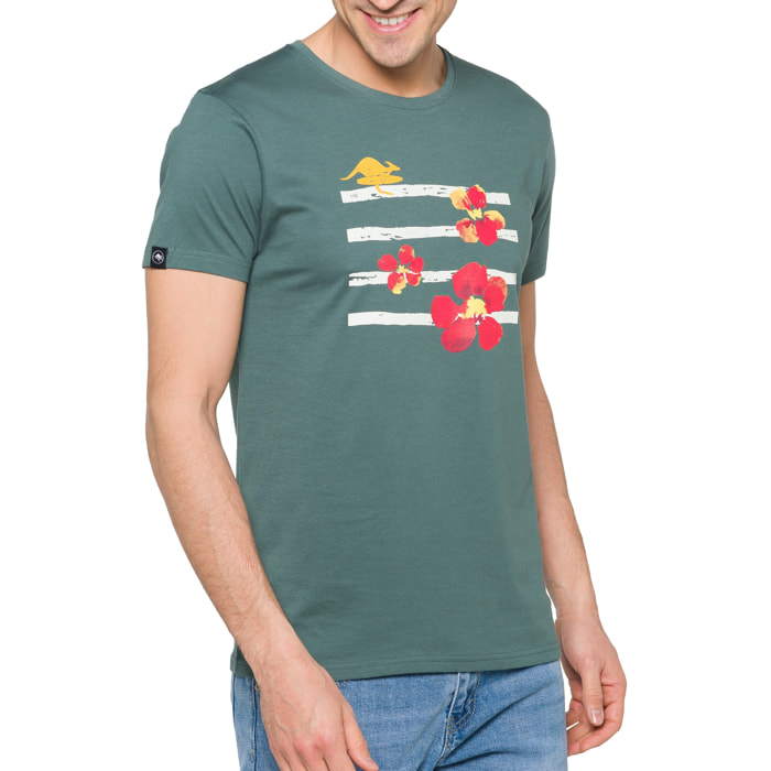 T-shirt in cotone 150 gr Marvel Hot Buttered Verde Militare.