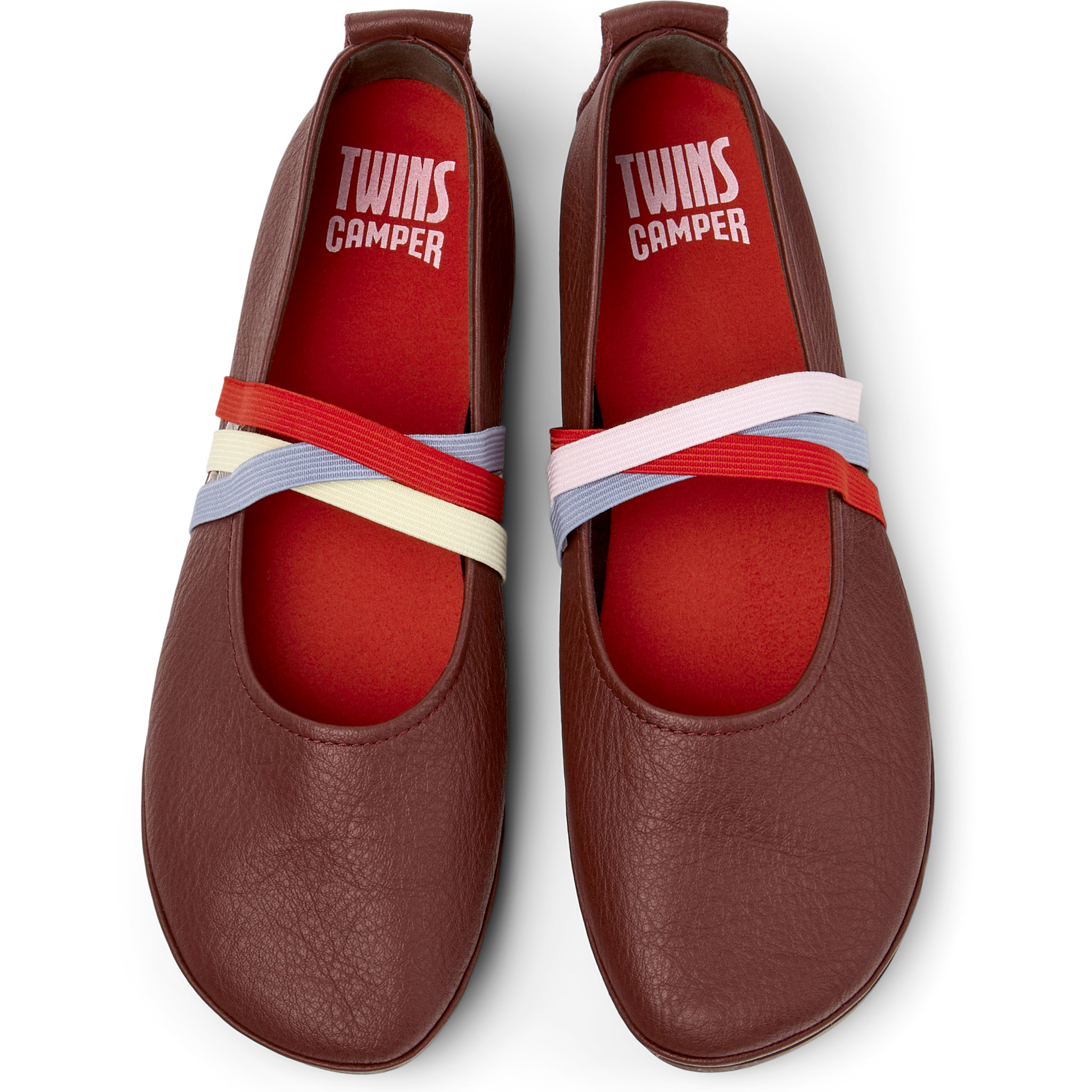 Ballerini - CAMPER Right Nina Twins - Bordeaux - Pelle liscia