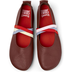 Ballerini - CAMPER Right Nina Twins - Bordeaux - Pelle liscia