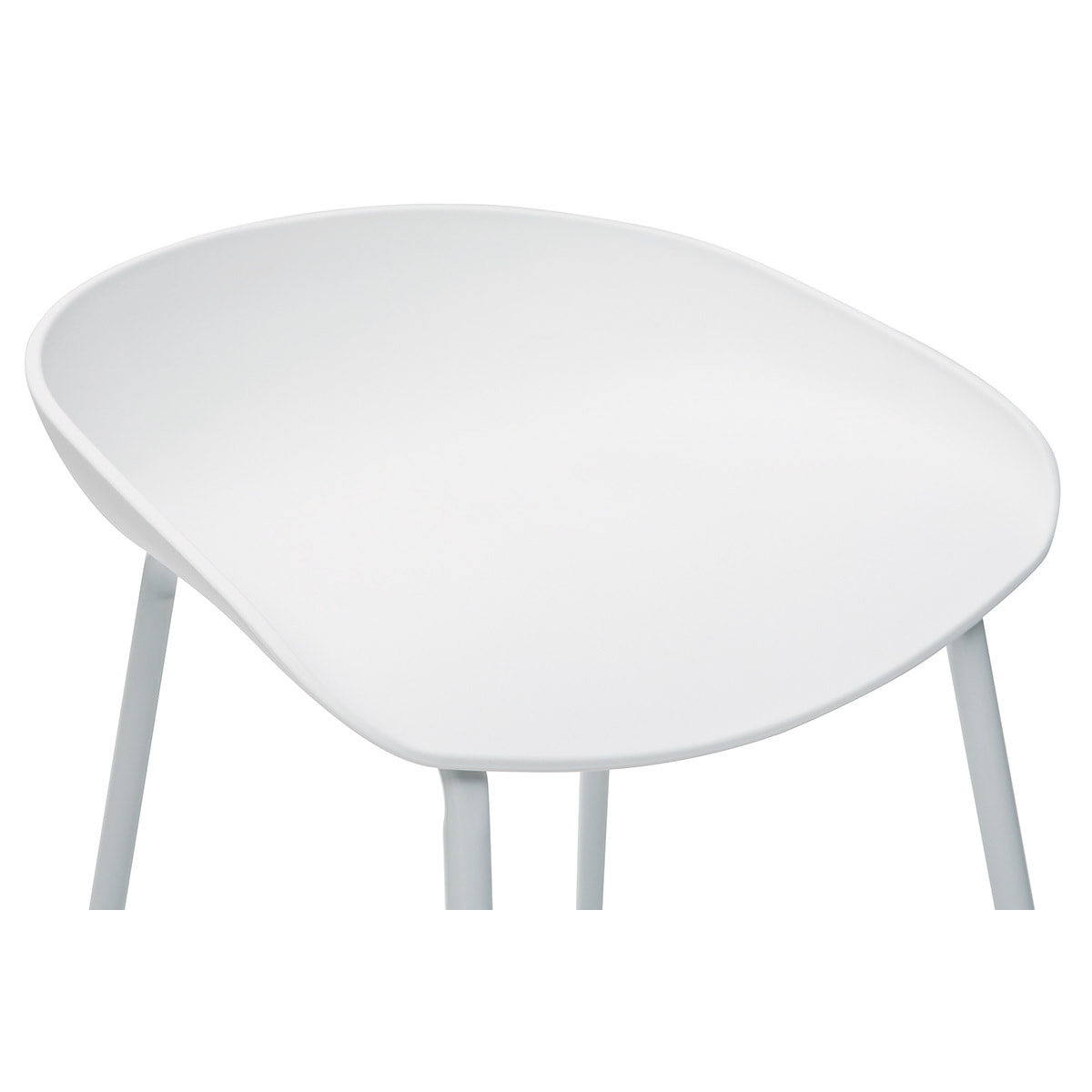 Tabourets de bar design blancs H75 cm  (lot de 2) PEBBLE