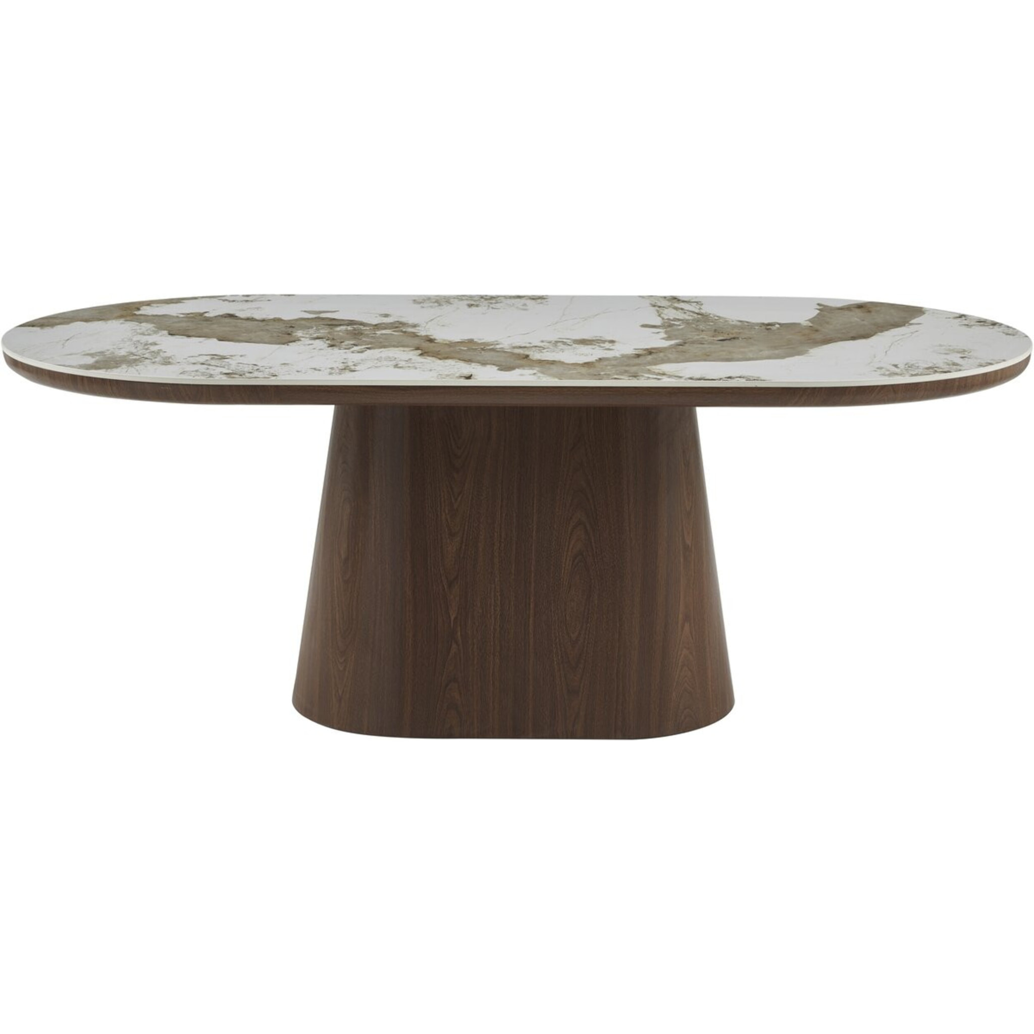 Table à manger ovale en céramique pandora "Bellagio" - 8 places - Beige