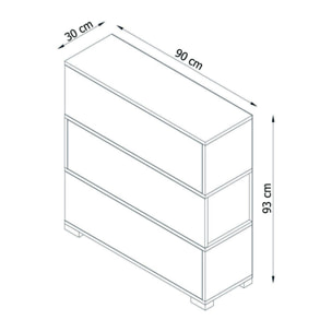 Scarpiera Dgallopp, Mobile portascarpe, Armadio da ingresso multiuso, Mobiletto per calzature, 90x30h93 cm, Bianco e Noce