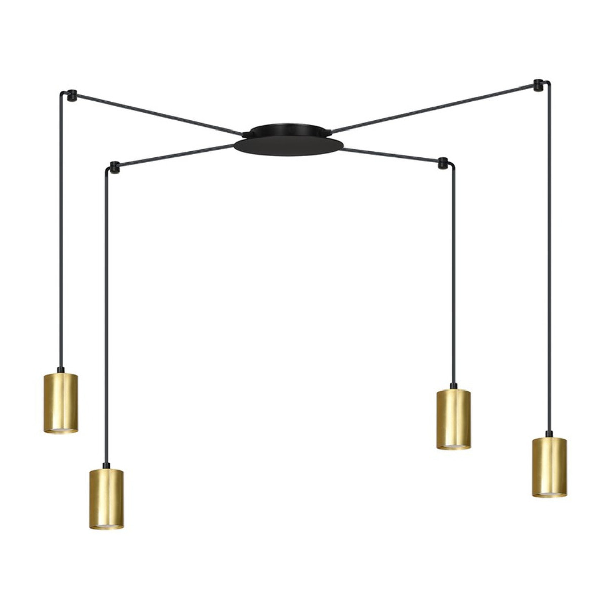 Lampada a sospensione TRAKER in acciaio nero e oro