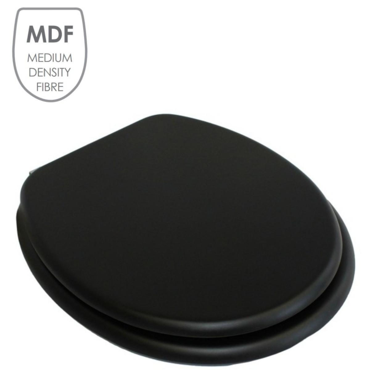 Abattant wc MDF CLÉO Noir mat - Charnières Inox MSV