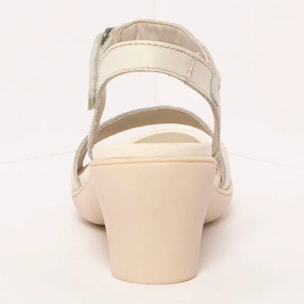 Sandalias con tacón 1475 NAPPA CREAM/ ALFAMA color Cream