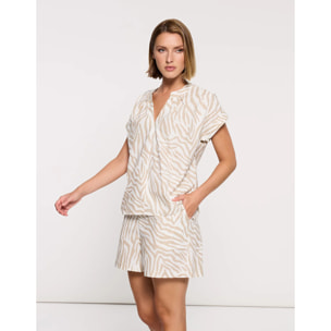 Blusa Manga Corta Blanco - Teonix