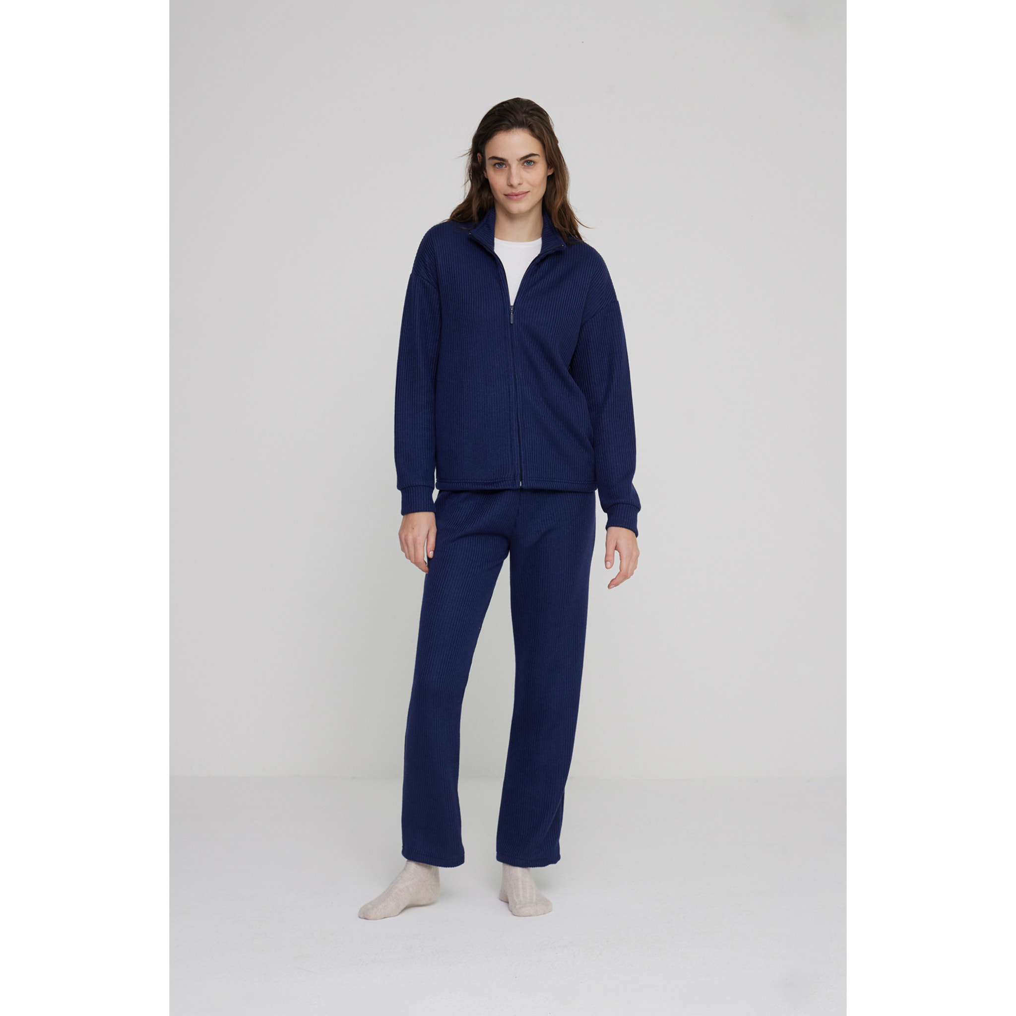 Completo loungewear donna costy in maglina a coste Noidinotte