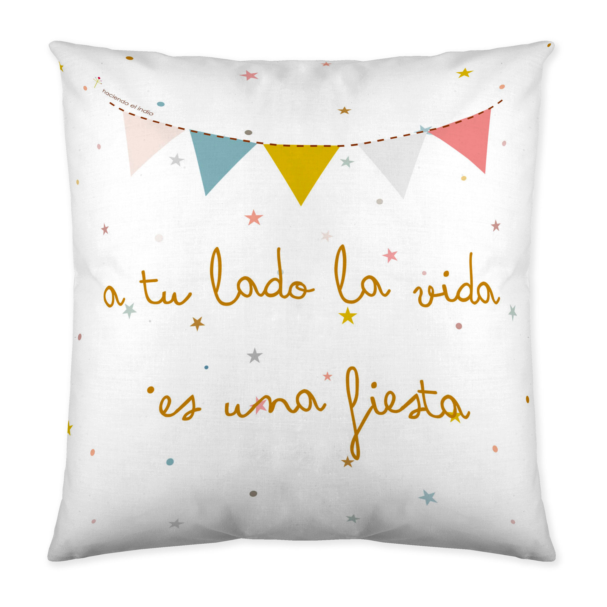 Haciendo el Indio - Funda de Cojín Estampado - Con Cremallera - Sin relleno - 100% Algodón - Fiesta