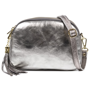 Aliminusa bolso bandolera Mujer. Piel auténtica Gamuza Lacada.