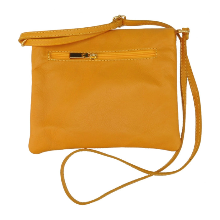 Borse Donna colore Giallo-in pelle Made in Italy 18x20x2cm