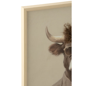 J-Line tableaux Cow - MDF - marron - assortiment de 2