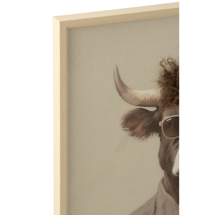 J-Line tableaux Cow - MDF - marron - assortiment de 2