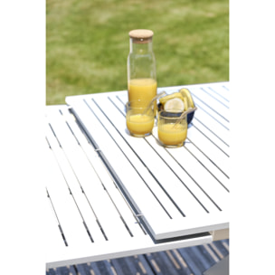 FLORIDE - Table de jardin en aluminium blanc