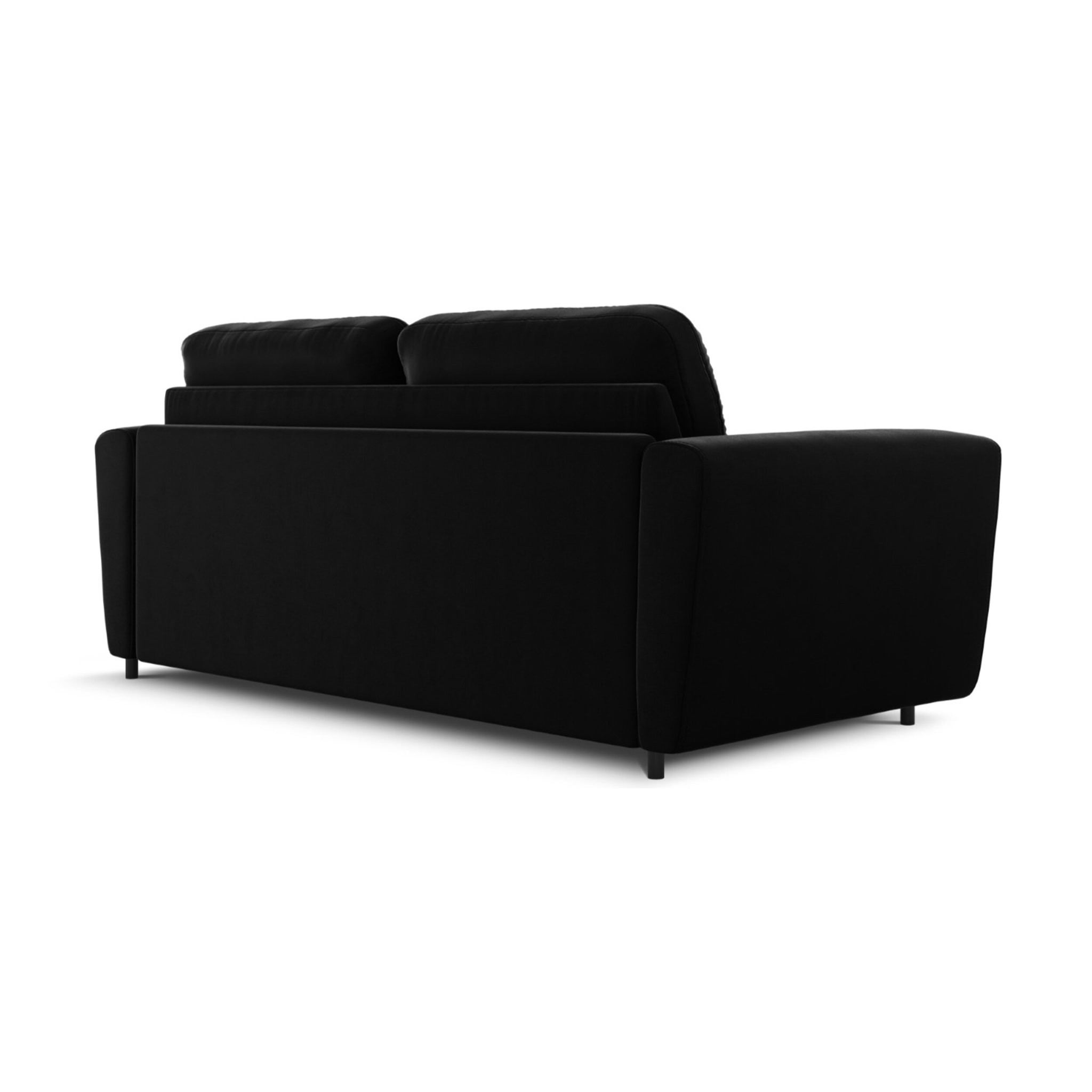 Canapé convertible "Audra" 4 places en velours noir